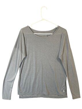 Nike Dri-Fit Gray Long Sleeve Top Womens Medium Lightweight Activewear EUC